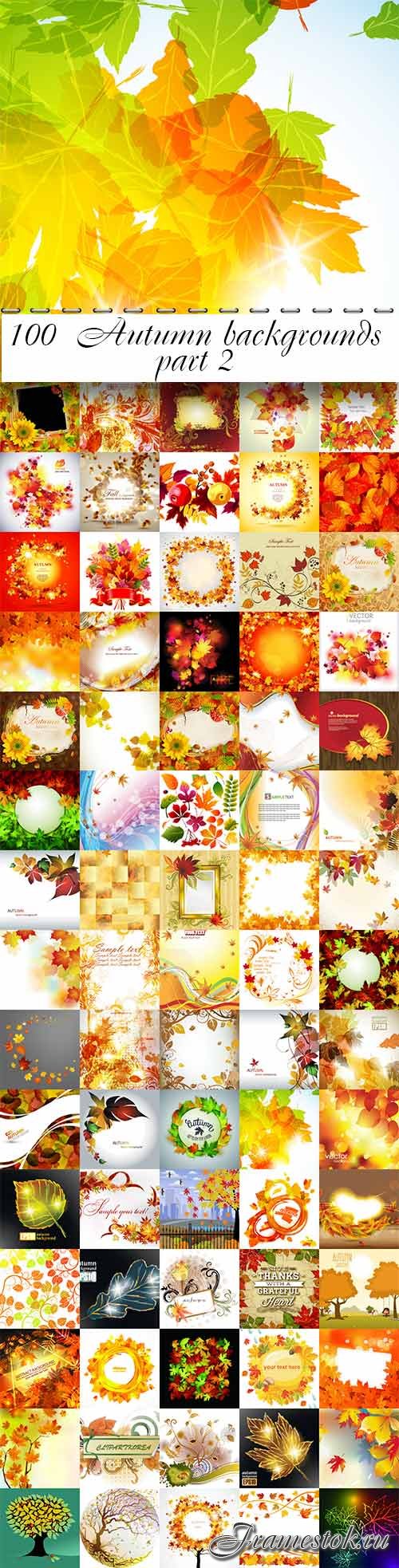 100  Autumn vector backgrounds part 2