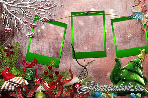 New year PSD source file with 3 frames