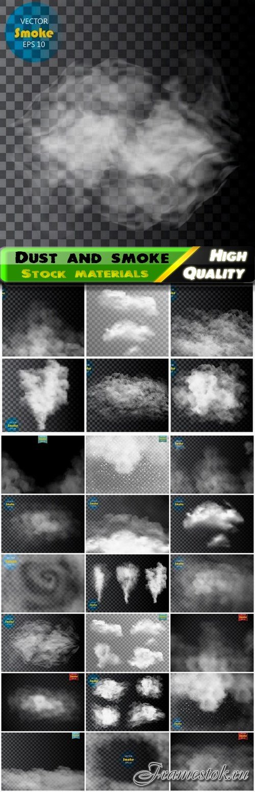 Transparent realistic clouds and dust smoke texture - 25 Eps