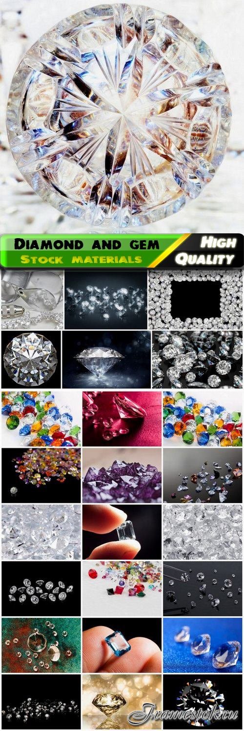 Macro diamond and gem ruby sapphire amethyst emerald - 25 HQ Jpg