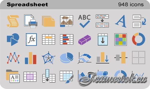 Spreadsheet Set - Pure Flat Toolbar Stock Icons