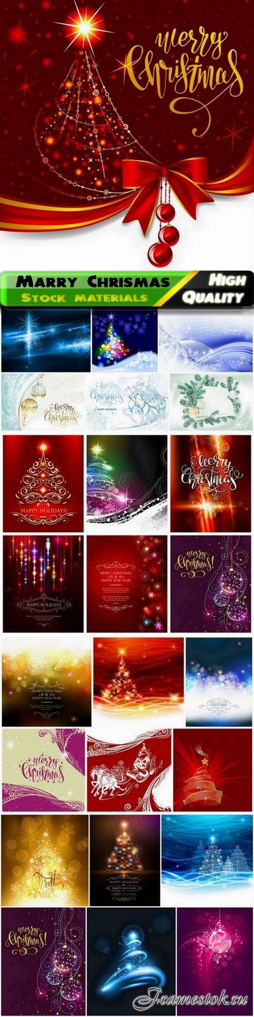 Merry Christmas and  happy New Year holiday card - 25 Eps
