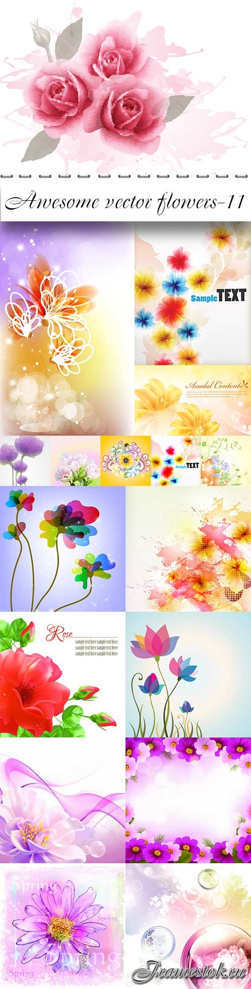 Awesome vector flowers-11