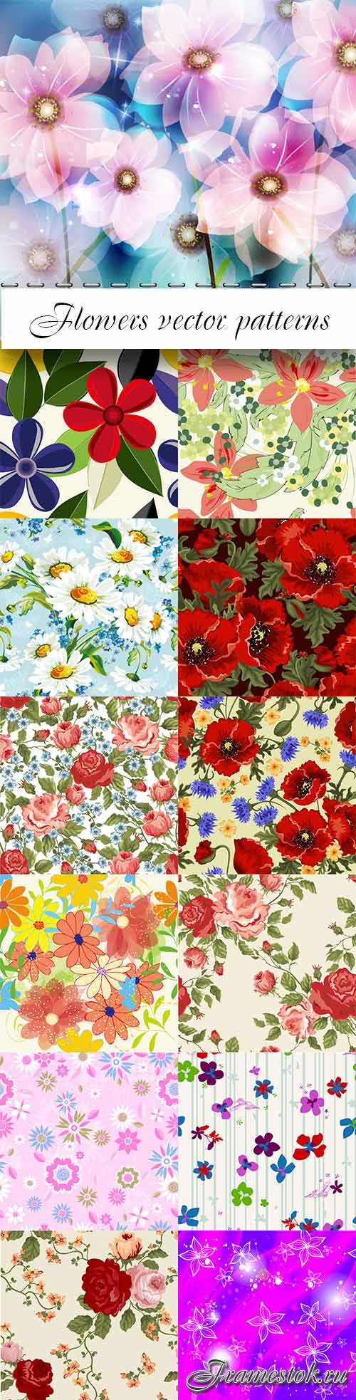 Flowers vector patterns