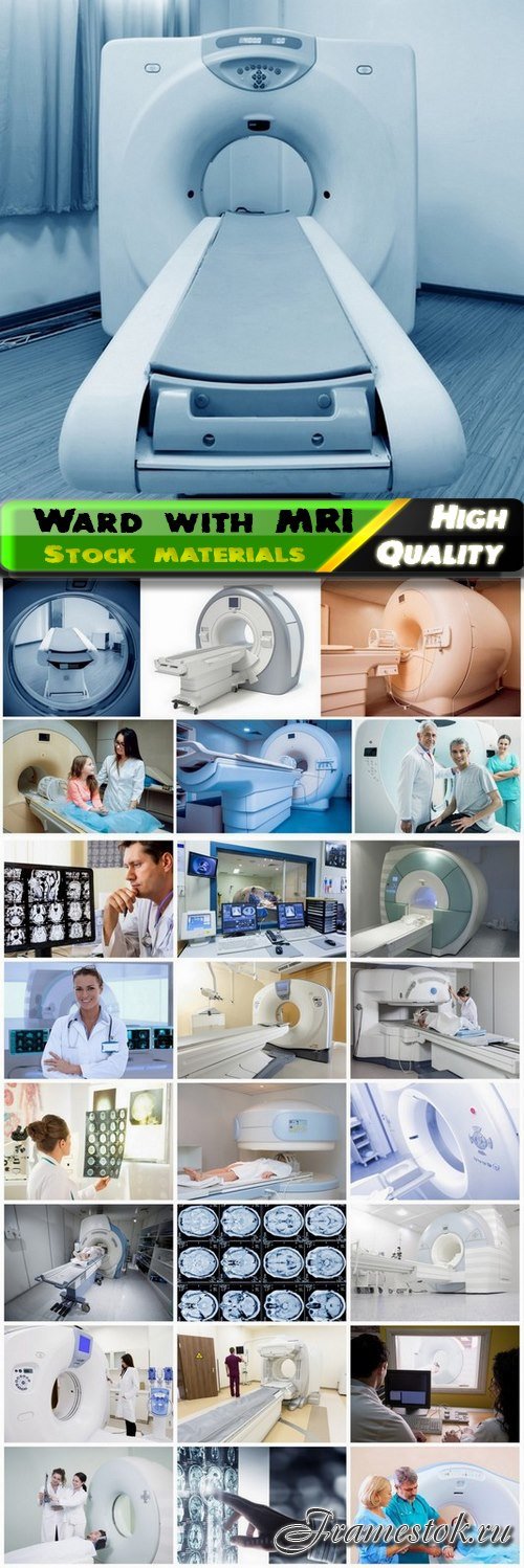 Doctors and patients in ward with MRI medical images 25 Jpg