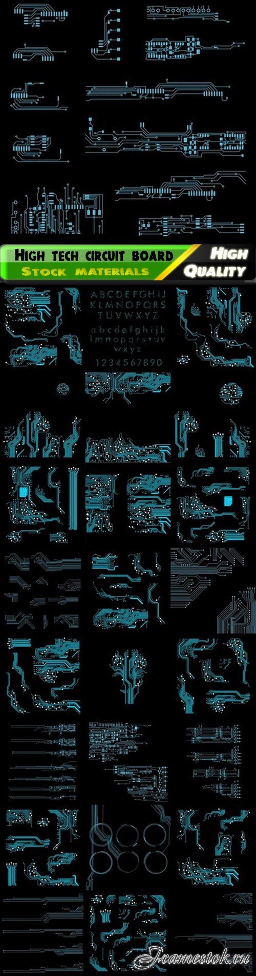 High tech circuit board abstract background 25 Eps