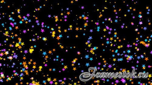 Falling colored stars video background 