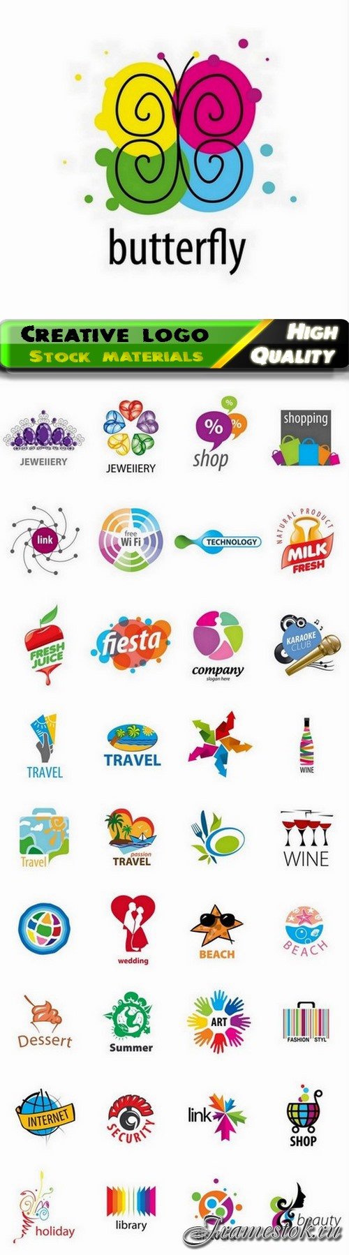 Creative emblem and abstract logo icon for business company 2 38 Eps
