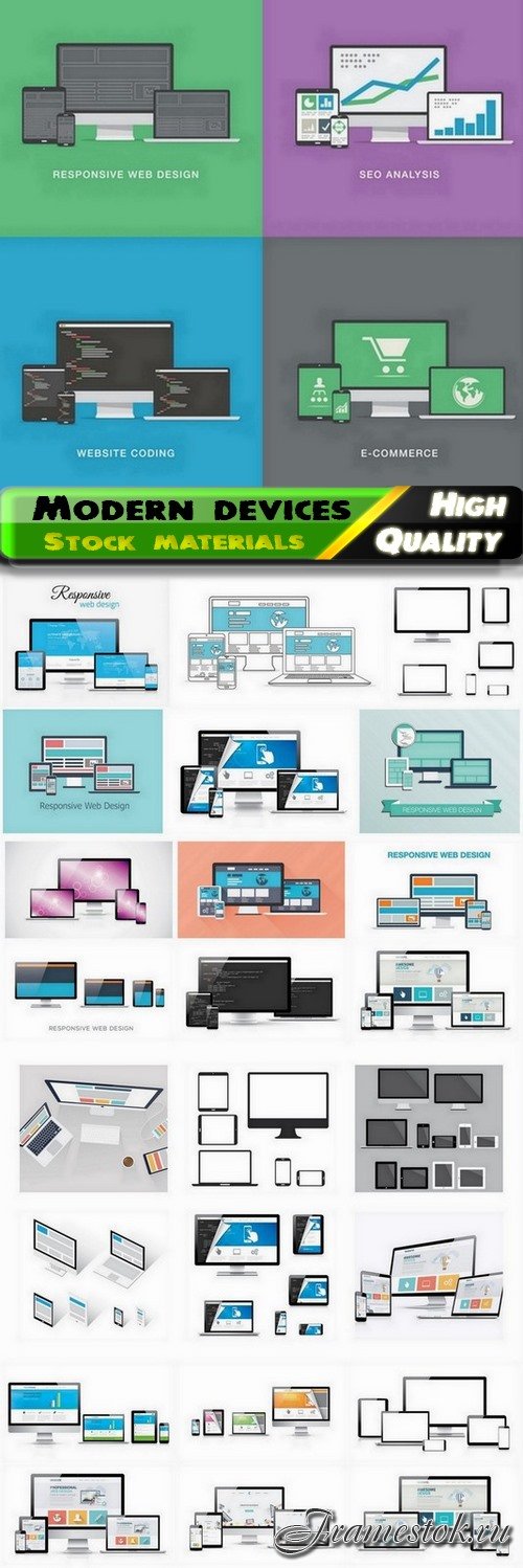 Modern realistic electronic technological devices 25 Eps