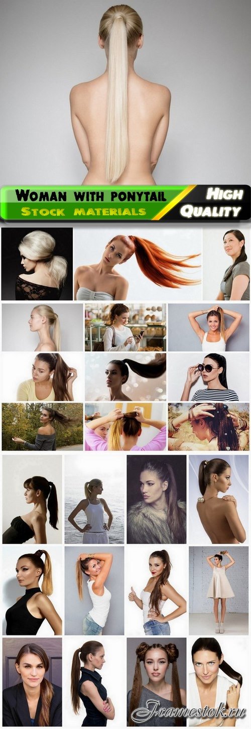 Cute woman and stylish girl hairstyle with ponytail 25 HQ Jpg