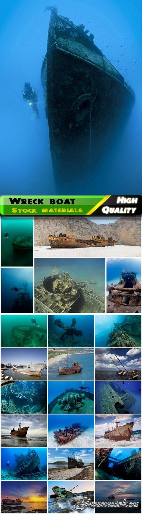 Wreck boat and underwater broken and cracked ship 25 HQ Jpg