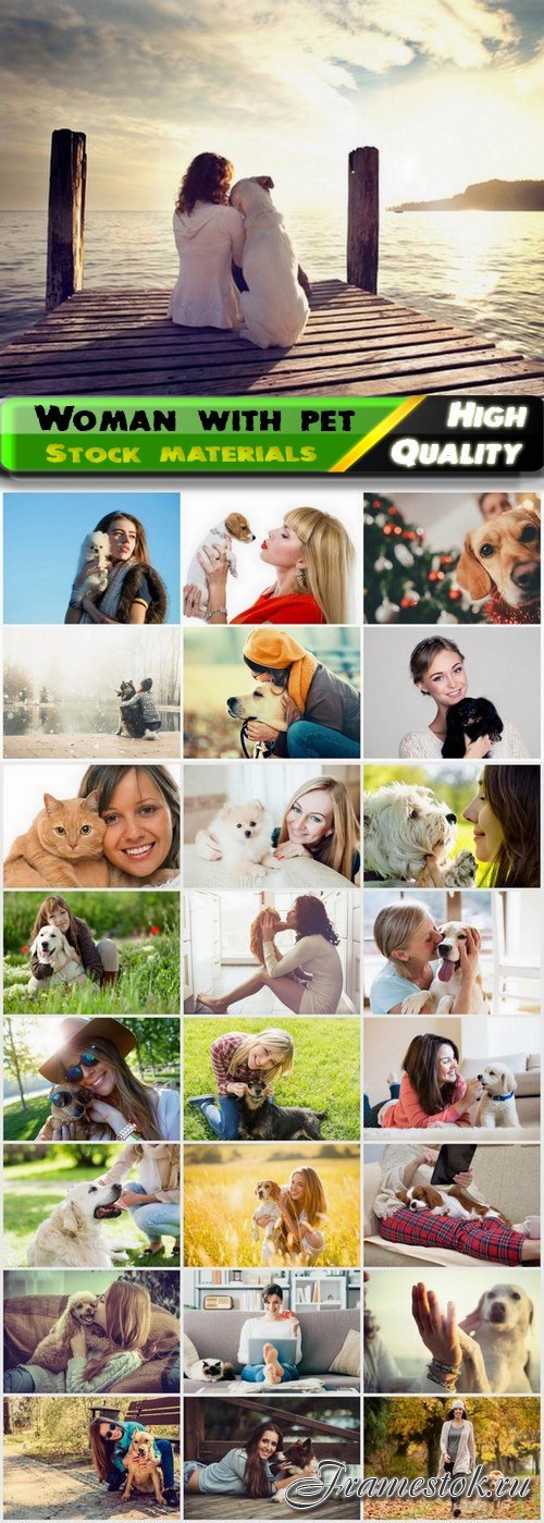 Woman and girl with their lovely with pet 25 HQ Jpg