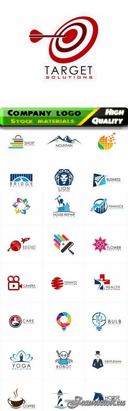 Creative emblem and abstract logo icon for business company 3 25 Eps
