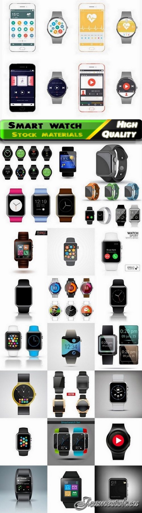 Realistic gadget smart watch illustration 25 Eps