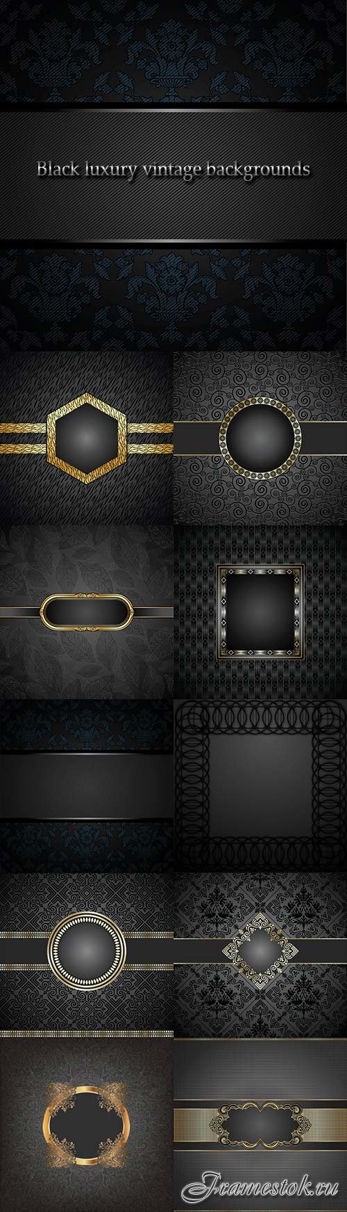 Black luxury vintage vector backgrounds