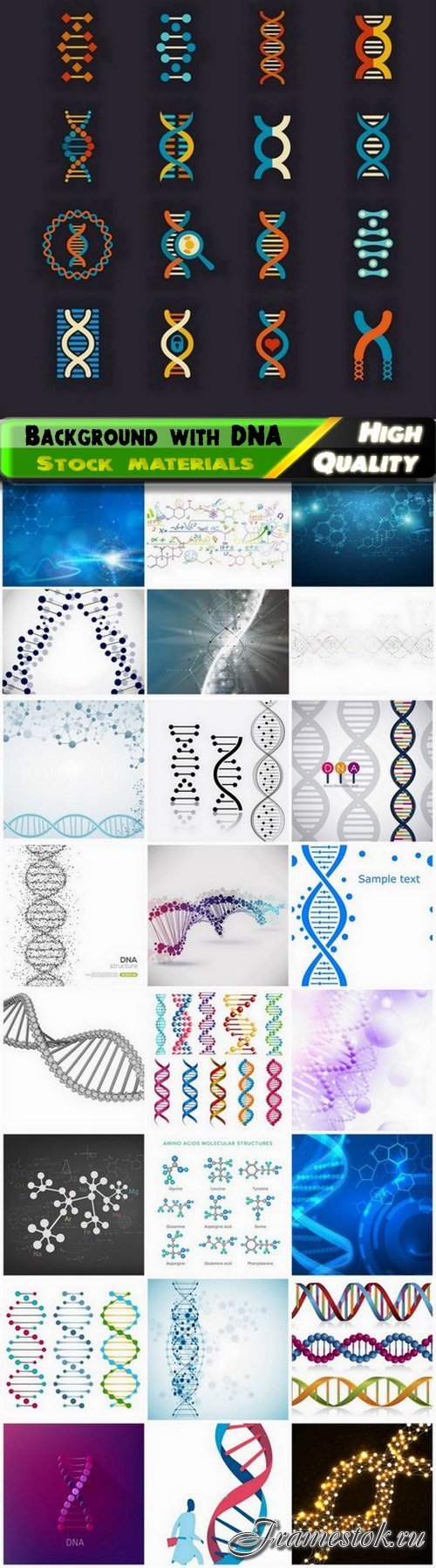 Scientific medical background with DNA 25 Eps