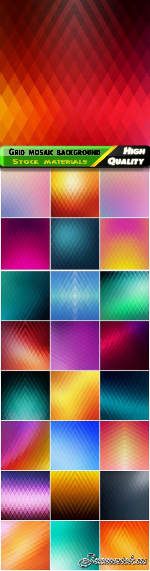 Abstract colored grid mosaic low poly background 25 Eps