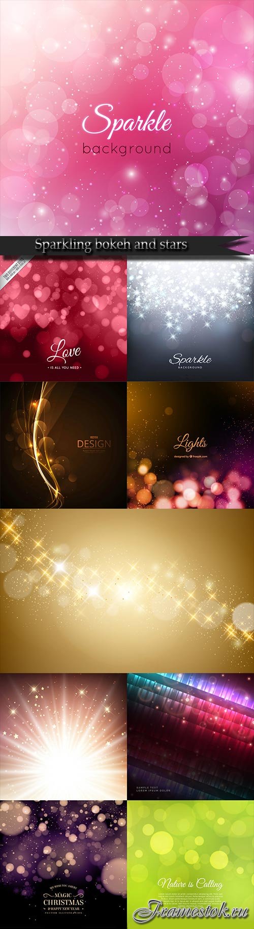 Sparkling bokeh and stars