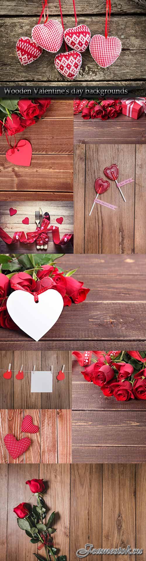 Wooden Valentine's day backgrounds