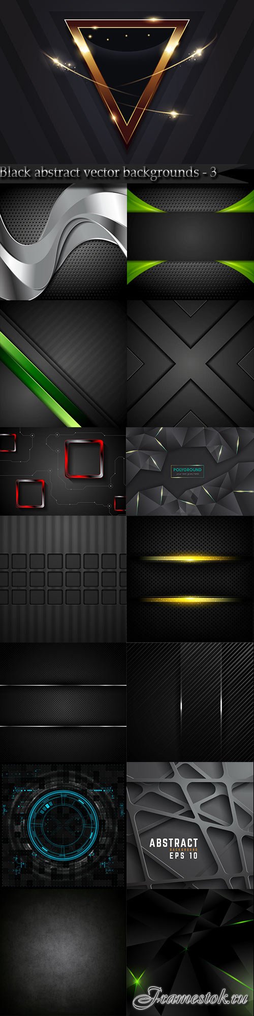 Black abstract vector backgrounds - 3