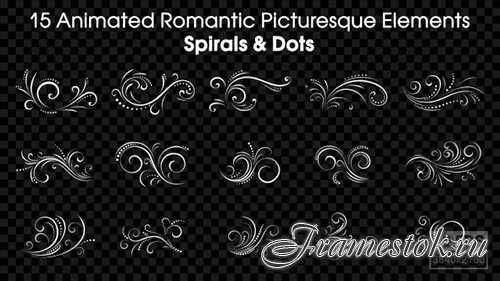 15 Animated Romantic Picturesque Elements Spirals and Dots - Motion Graphics (Videohive)