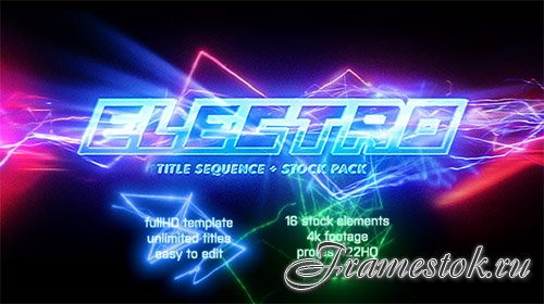 Electro - Electric Title Sequence + 16 Lighting Elements - Project for After Effects (Videohive)
