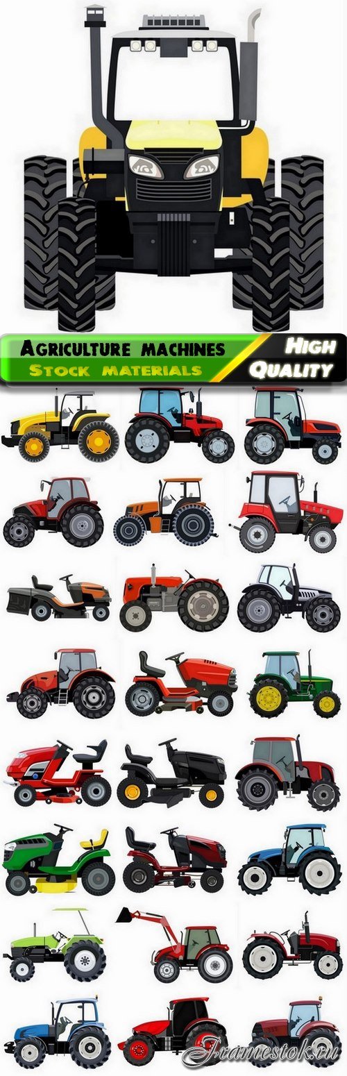Agriculture machines tractor bulldozer and lawn mower 25 Eps