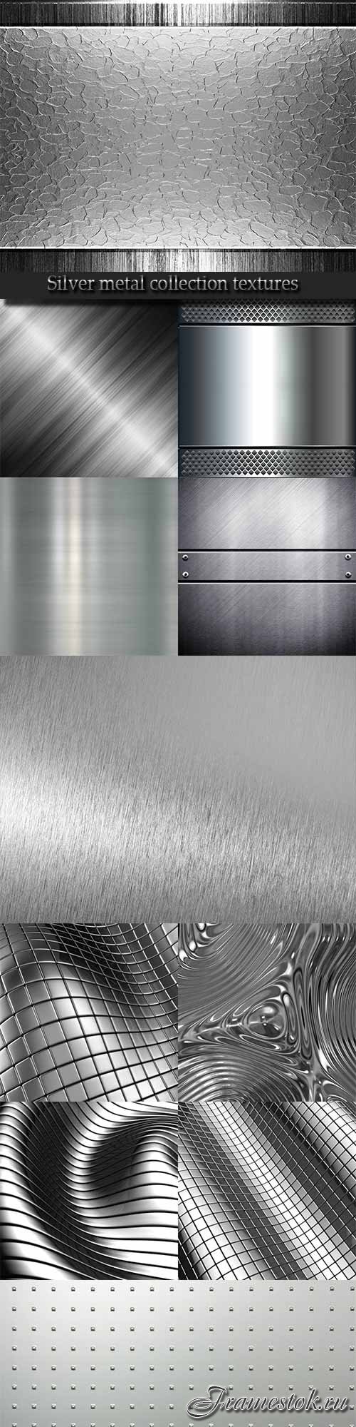 Silver metal collection textures
