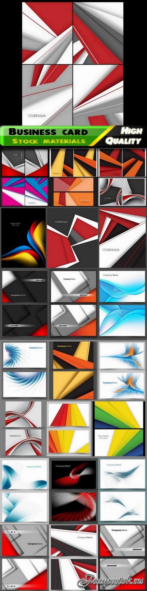 Business card with front and back side and abstract background 25 Eps