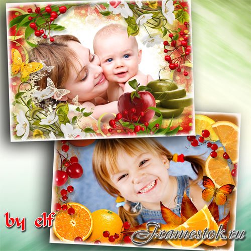  Рамки для фотошоп с ягодами и фруктами