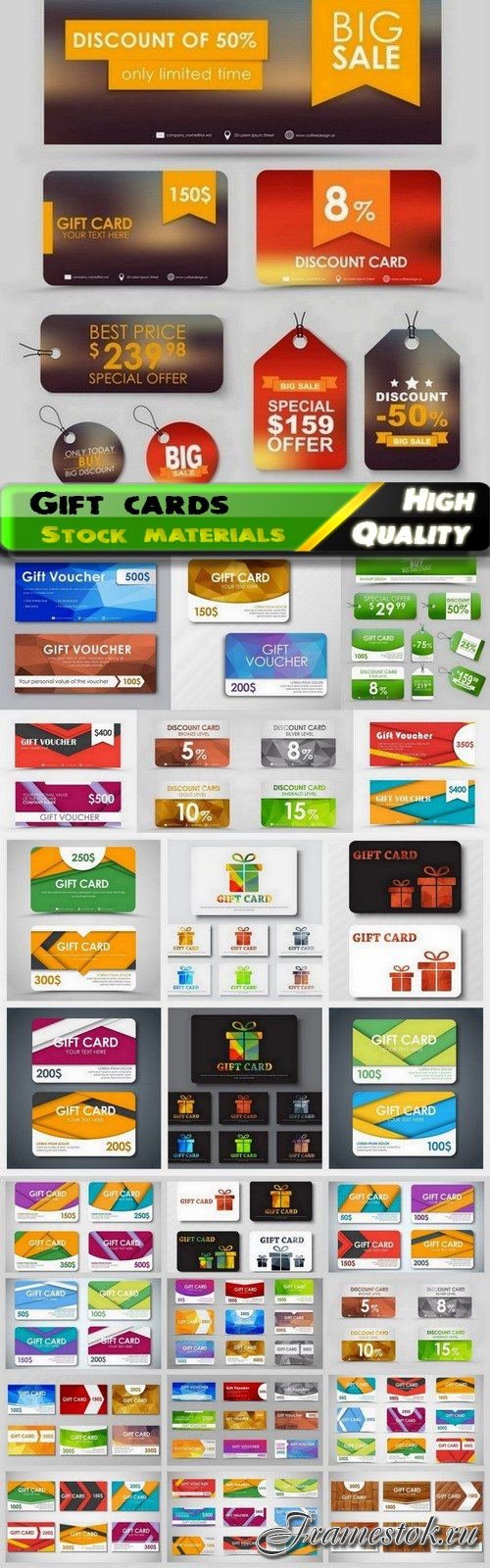 Gift card and discount coupon and advertising banner 25 Eps