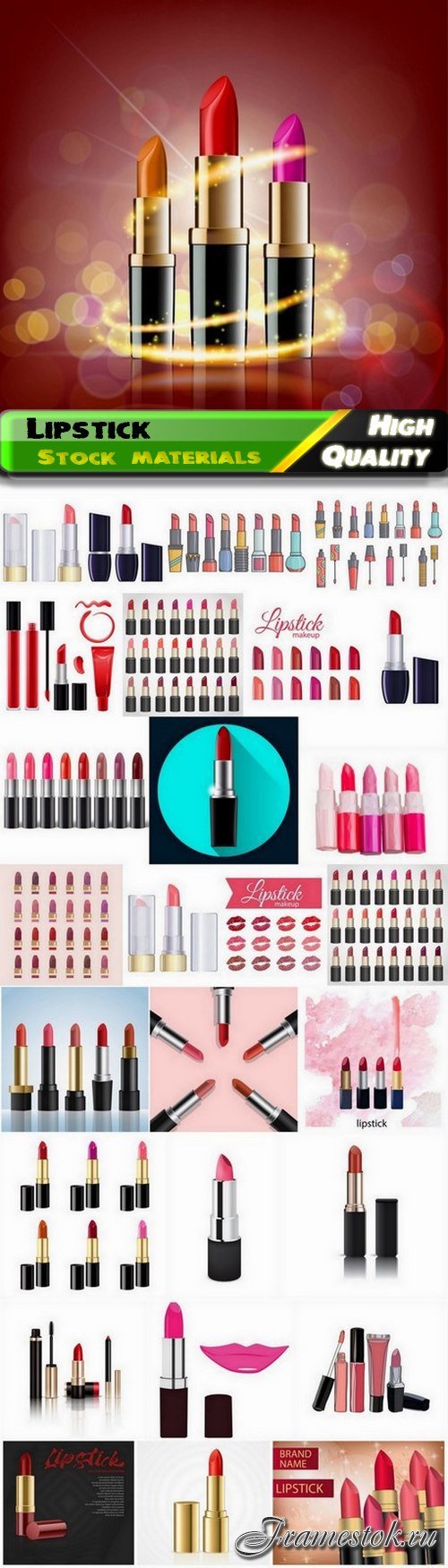 Cosmetic and face care products lipstick and palette 25 Eps
