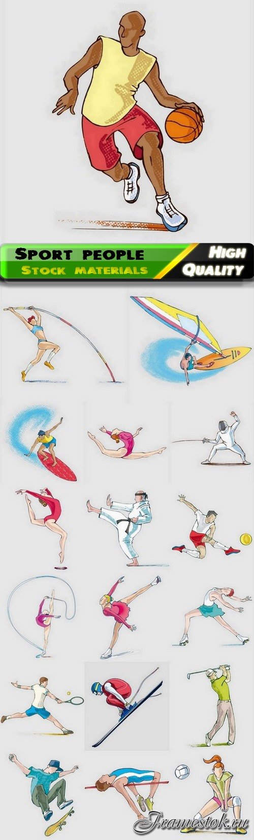 Athletic sport man and woman and Olympic Games 16 Eps