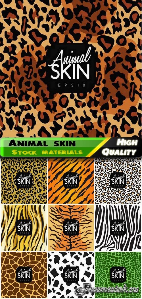 Wild animal skin texture and seamless pattern 10 Eps