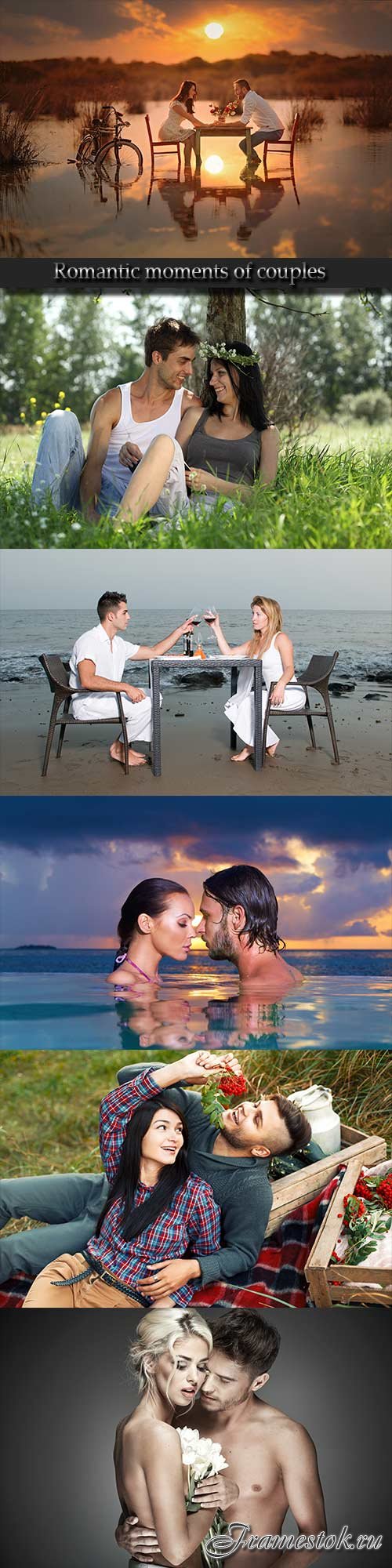 Romantic moments of couples