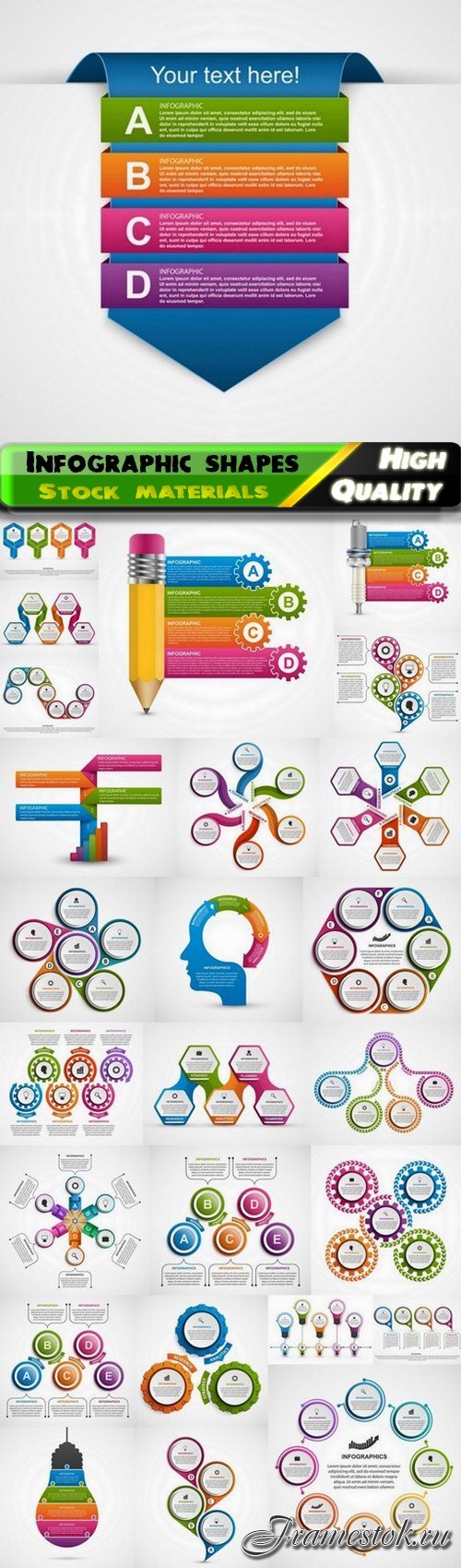 Business infographic informacion shape for text and banner 25 Eps