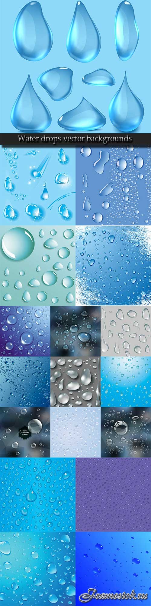 Water drops vector backgrounds