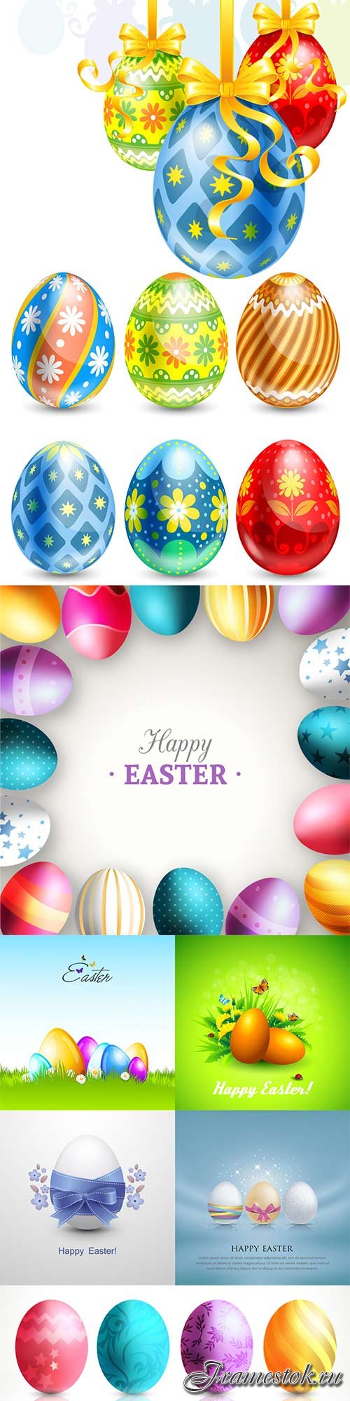 Happy Easter eggs vector