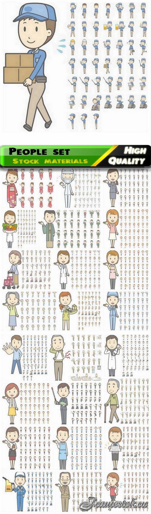 Man and woman with different clothes and face expressions 25 Eps