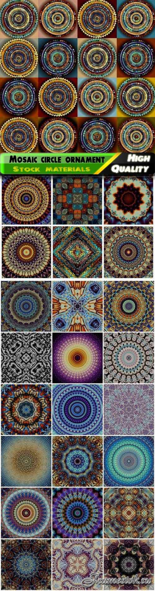 Abstract mosaic circle creative art pattern and ornament 25 Eps