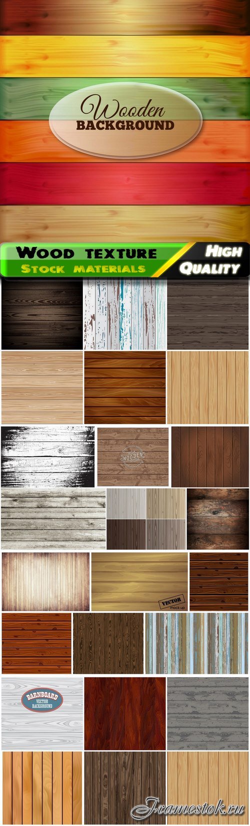 Planking wood texture and wooden fence 25 Eps
