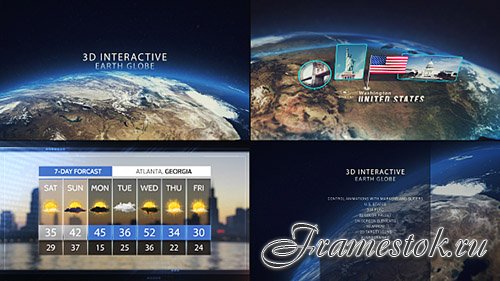 3D Interactive Earth Globe - Project for After Effects (Videohive)