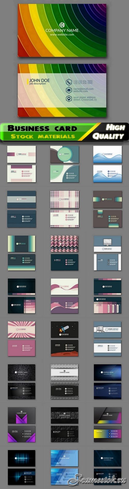 Simple business card layout and corporate stationery design 25 Eps