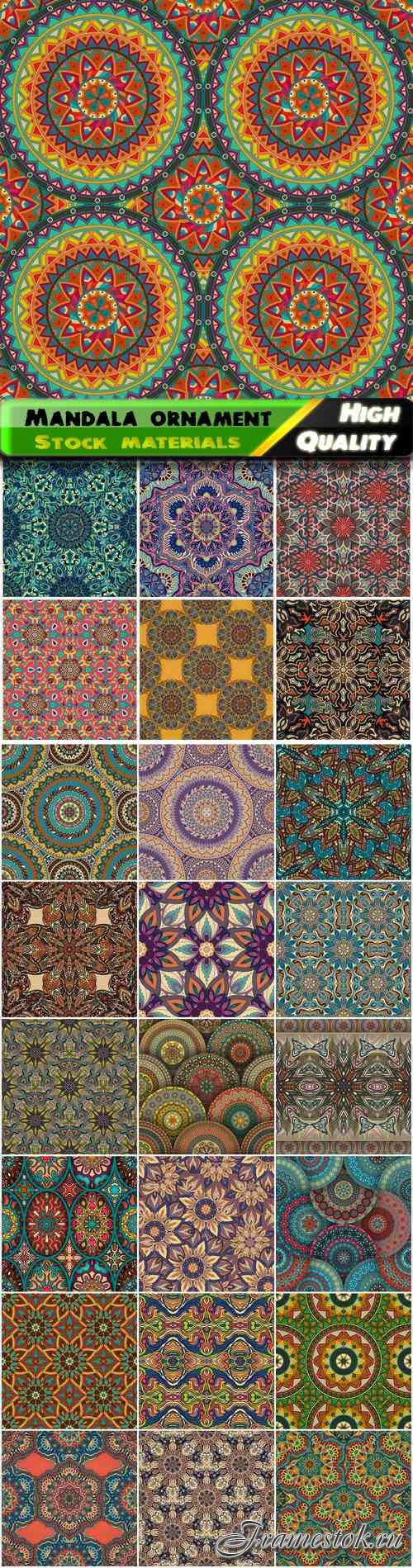 Floral mandala ornament seamless fabric pattern 25 Eps