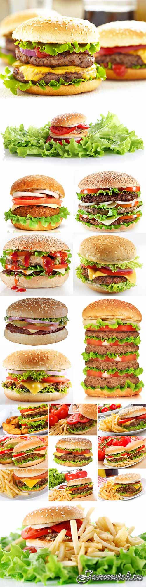 Fast food delicious burgers