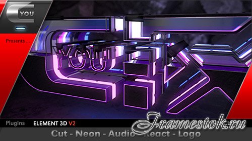 Cut Neon Audio React Logo - Project for After Effects (Videohive)
