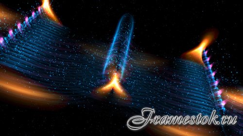 Orange Halo on Blue Particle Waves in Space