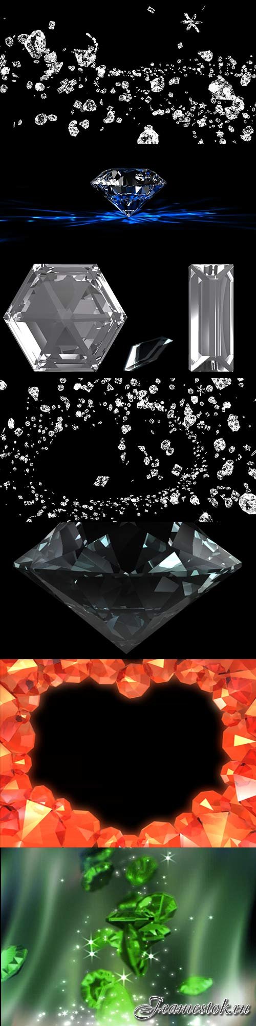 11 Video footage of precious stones, diamonds