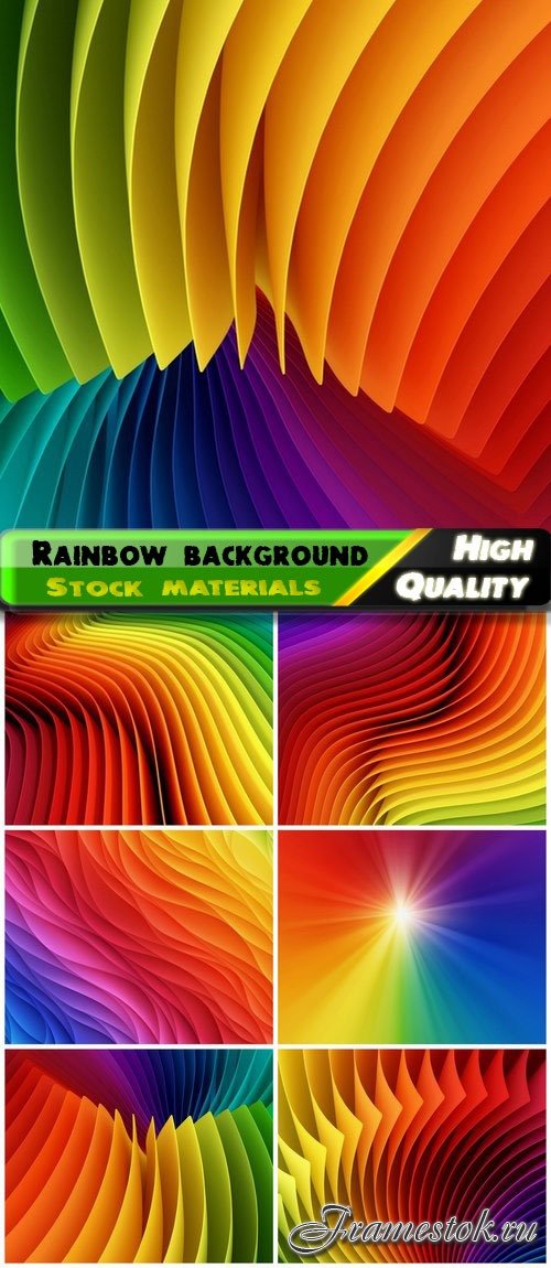 Rainbow colored wavy abstract background 6 HQ Jpg