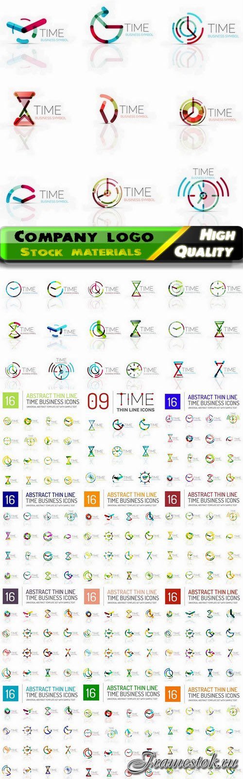 Abstract time and clock business company logo and emblem 15 Eps